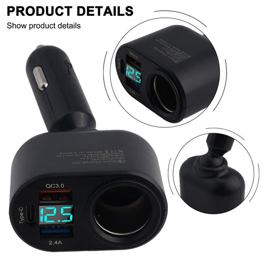 ya 1 7.7 Quick Charge 3 0 Car for Charger Adapter for Fast Charging 12V/24V Devices