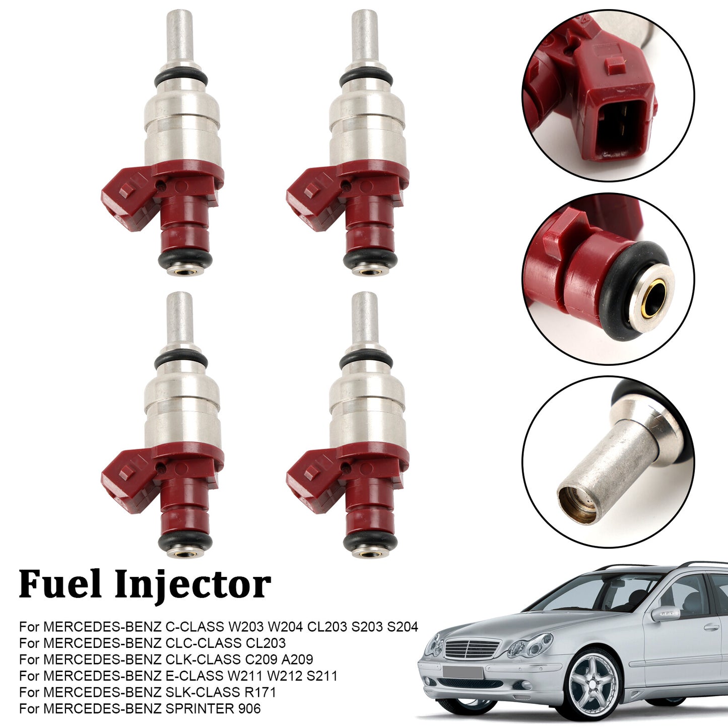 ya 1 8.5.3 4PCS Fuel Injector A2710780023 for Mercedes for Benz C-Class CLK-Class 1.8L