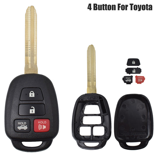 ya 5 6.16 Car Remote Key Fob Shell Case for Toyota for Camry for RAV4 for COROLLA 4 Button uncut Blade