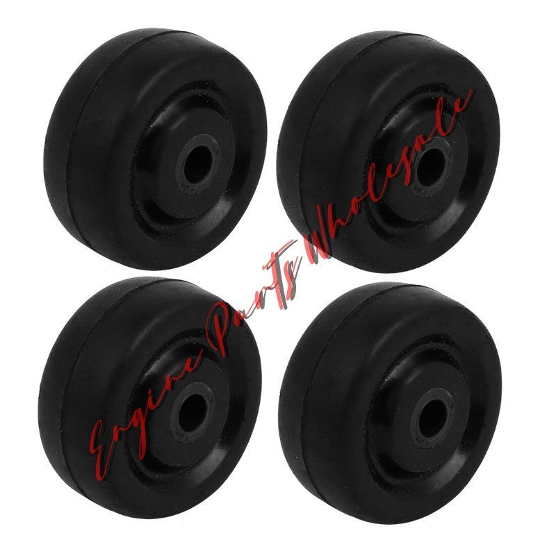 ya 16 1.5-inch Diameter Rubber Wheel Skateboard Trolley Caster Pulley Black 4pcs