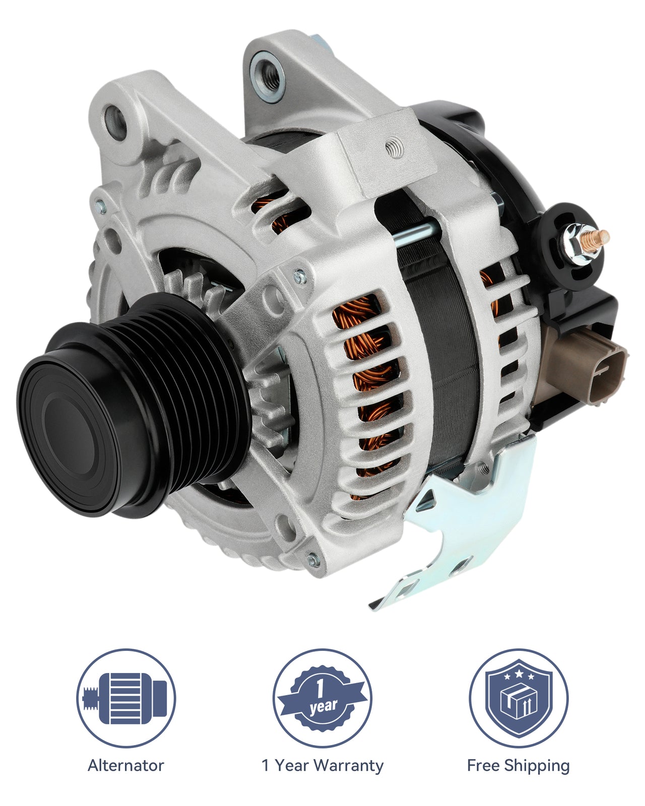 ya 27 7.2 104210-4880 Silver Alternator Fit for 2009-2010 for Pontiac Vibe 2362cc L4 2.4L