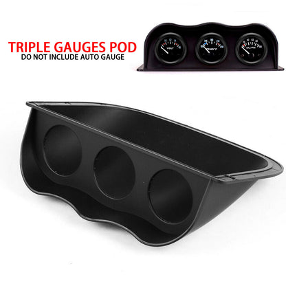 ya 5 8.7 2'' 52mm Car Triple Dash Gauge Meter Pod 3 Hole Dashboard Mount Holder Pod Black