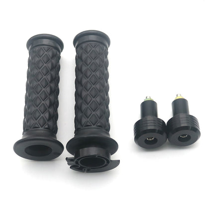 ya 5 8.7 Black Vintage Diamond Handlebar Hand Grip With Side Bar End Grip Plug 7/8'' 22mm