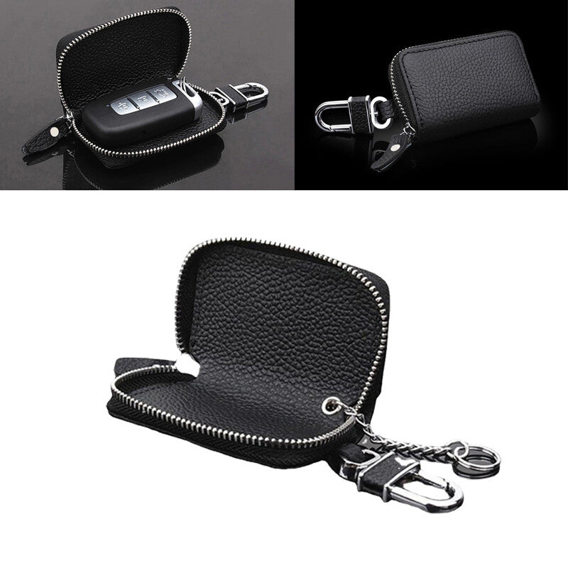 ya 5 8.7 1Pc Car Key Holder Cover Key Chain Bag Leather Remote Fob Zipper Case