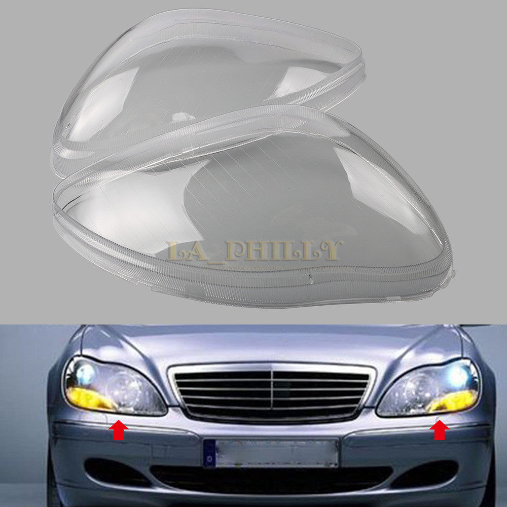 ya 13 5.27.2 Pair Headlight Headlamp Clear Lens Cover for Benz W220 S600 S500 S320 S350 98-05