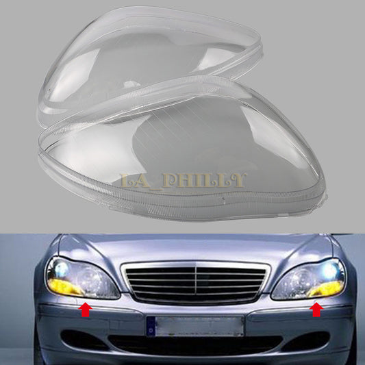 ya 13 5.27.2 Pair Headlight Headlamp Clear Lens Cover for Benz W220 S600 S500 S320 S350 98-05