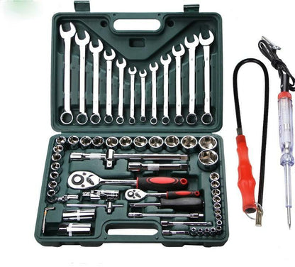 ya 17 46pcs Hand Tool Set Car Repair Tool Kit 1/4-inch Socket Spanner Screwdriver Set