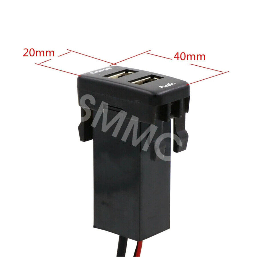 ya 5 8.7 Dual Port USB Car for Charger Audio Port Adapter Fit for Toyota Fortuner 2005-2014