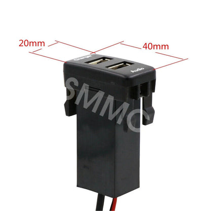 ya 5 8.7 Dual Port USB Car for Charger Audio Port Adapter Fit for Toyota Fortuner 2005-2014