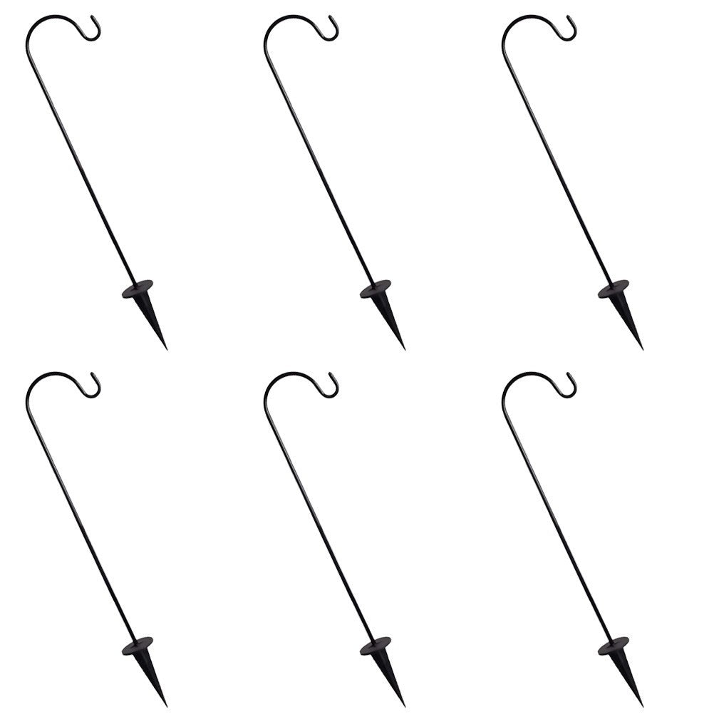 ya 14 6 Pcs Shepherd Hooks Iron Garden Stakes Outdoor Hooks for Hanging Solar Lights