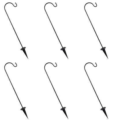 ya 14 6 Pcs Shepherd Hooks Iron Garden Stakes Outdoor Hooks for Hanging Solar Lights