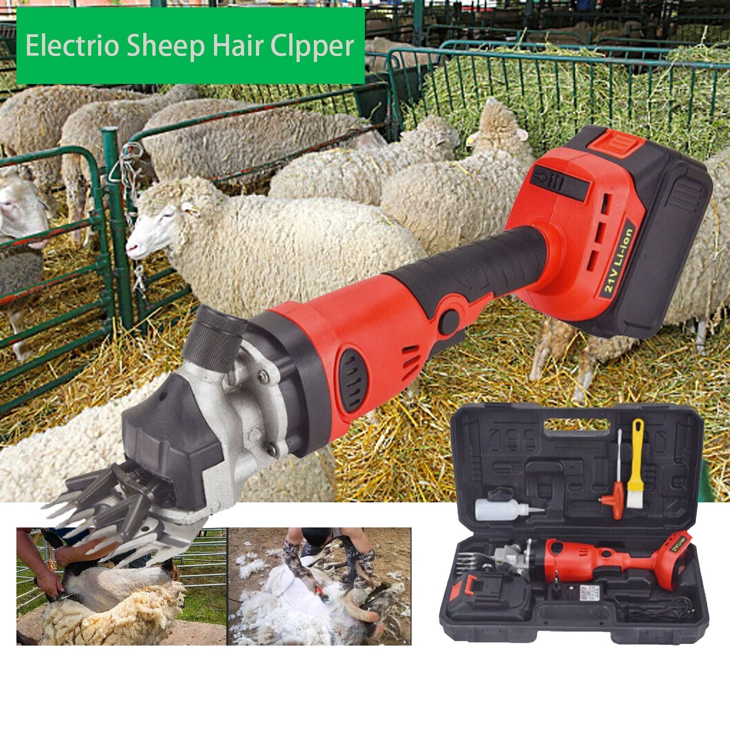 Cordless Sheep Shears Shearing Farm Goat Alpaca Livestock Wool 500W