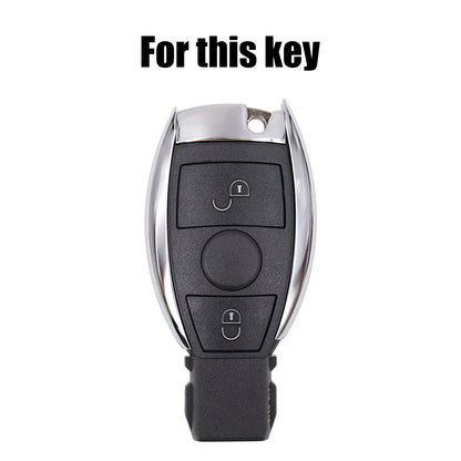 ya 5 8.7 Leather Key Fob Case Cover Remote 2 Button for Mercedes-benz A B C E S Class CLA