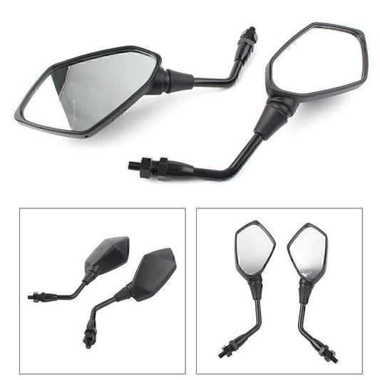 ya 4 6.21 10mm Rearview Rear View Side Mirror Black Motorcycle Motorbike Universal 2pcs