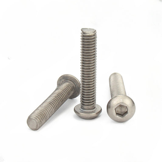 Titanium GR2 Hex Socket Bolt Button Head Screws 4# 8# 10#