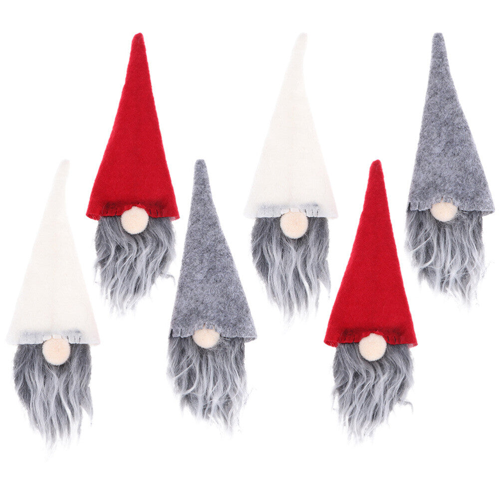 ya 25 6PCS Decorative Wine Decors Xmas Gnome Delicate Bottle Covers Wine Accessory
