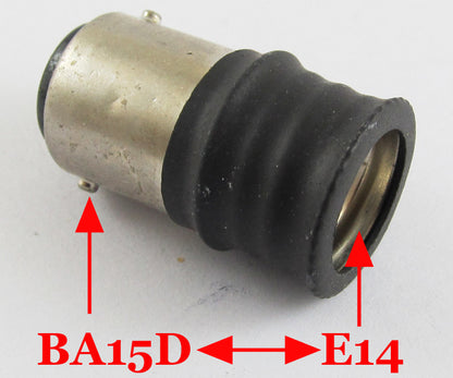 ya 14 100pcs BA15D Male to E14 Female Socket Base LED Halogen Light Bulb Lamp Adapter