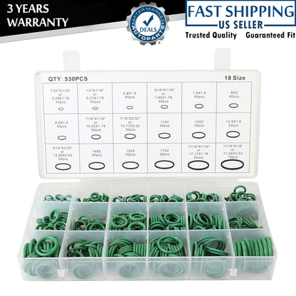 ya 5 8.7 530pcs Green Rubber Automotive Air Conditioning Compressor Seal O-Ring Seals New Products