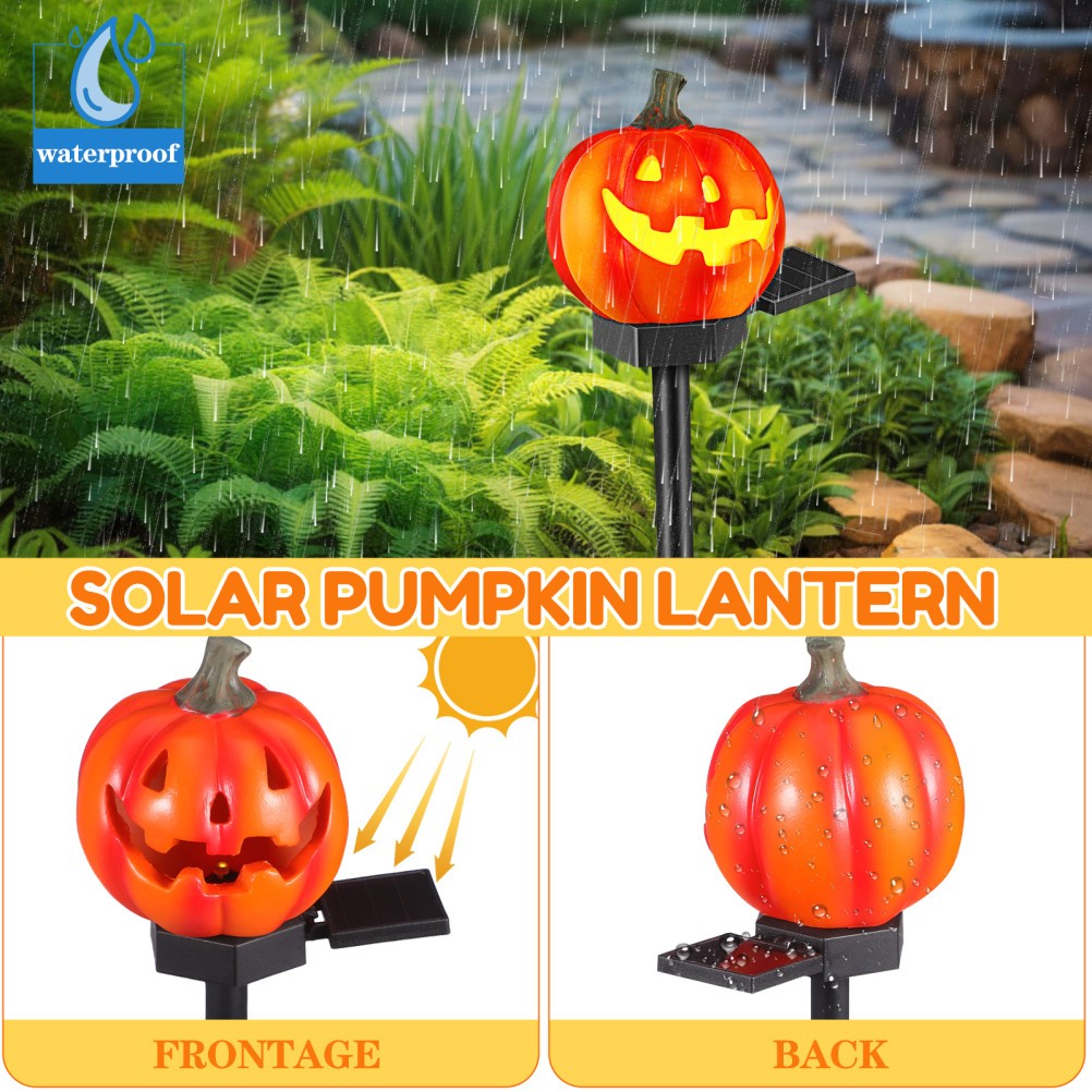 ya 14 Pumpkin Light Decorations Solar Holiday Lights Outdoor Power Pumpkins