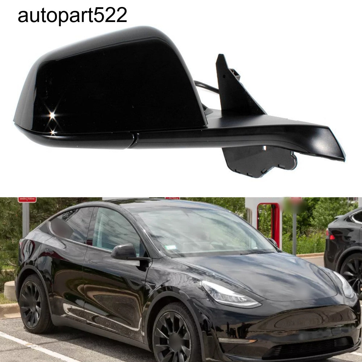 ya 5 8.7 for Tesla Model Y 2020 - 2023 Black Right Passenger Side Mirror 13 Pin Heated