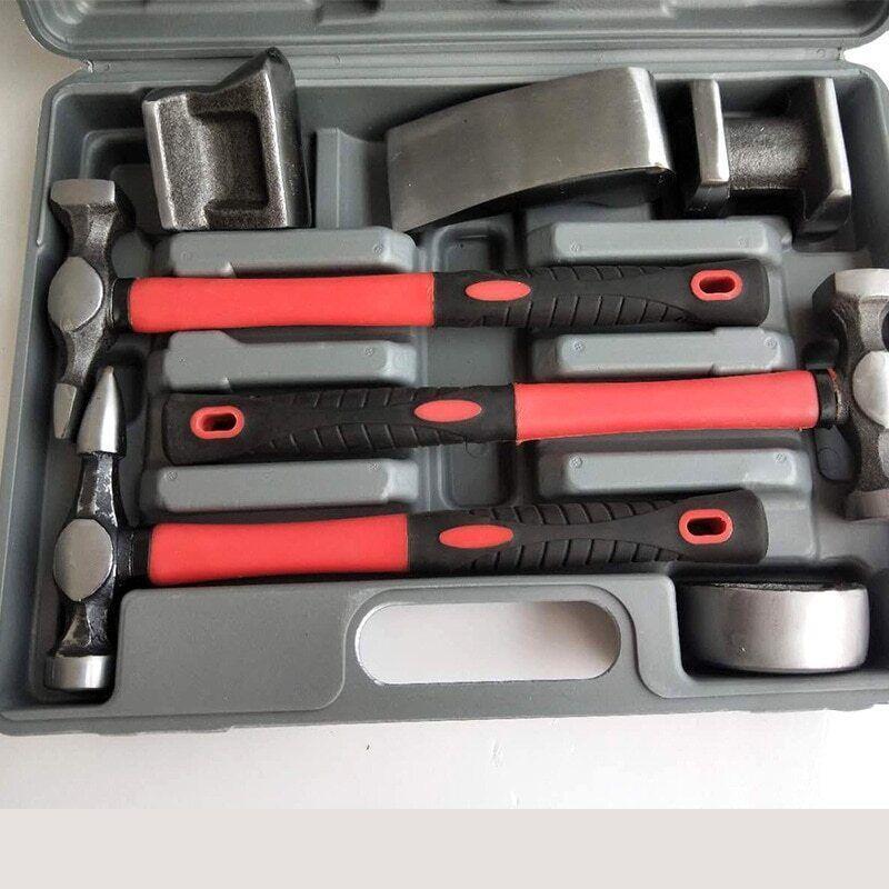 ya 14 7Pcs Auto Body Dent Repair Dolly Tool Kit Car Repair Sheet Metal Tools