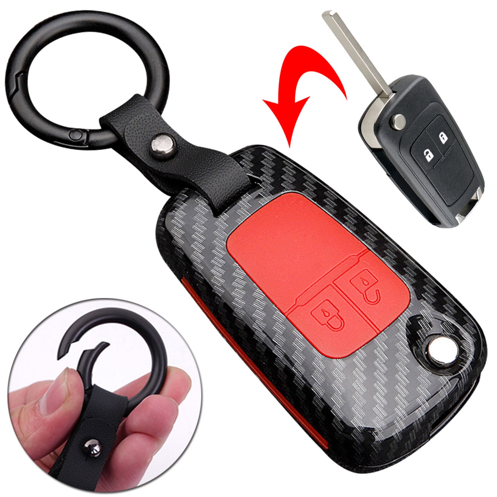 ya 5 8.7 Carbon Fiber Car Fob Key Ring Case Protect for Holden Colorado Barina Trax for Cruze