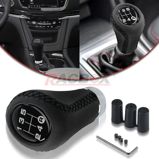 ya 11 6.5 5 Speed Car Shift Knob Gear Stick Shifter Lever Black Leather Universal for MAN ual
