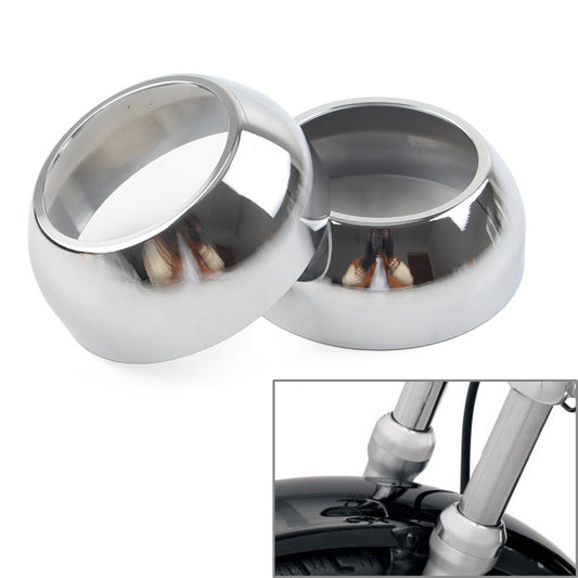 ya 4 6.17.2 2pcs Front Fork Boot Cap Covers 39mm Chrome for Harley Sportster Dyna FXR FXD