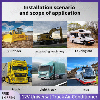 ya 5 8.7 12V Car Truck RV Caravan Air Conditioner For Engineering Bus Universal Split A/C