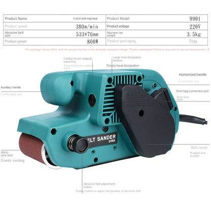 ya 17 Portable Tank 3 Inch Sand Belt Machine Sand Belt Machine Woodworking Tools