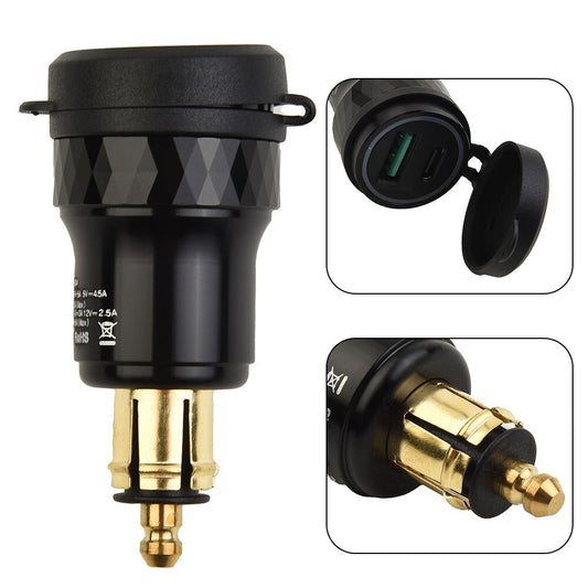 ya 1 7.3 Dual USB for Charger fast for Charger power supply DIN socket adapter suitable for motorcycles