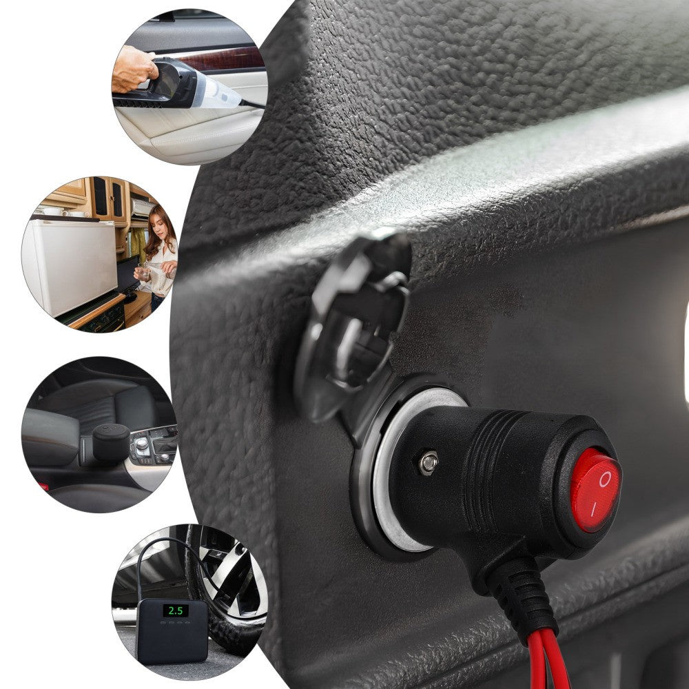 ya 5 8.7 Cigarette Lighter Switch Car Extension Cord Wire Adapter to Plug Outlet