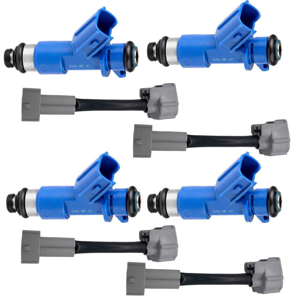 ya 1 8.5.2 16450RWCA01 4Pcs 410cc Fuel Injectors W/Adapters for Honda for Acura for RDX