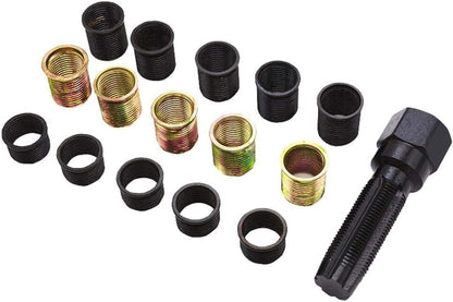 ya 5 8.7 16pc Spark Plug Thread Repair Rethreading Tool Kit M16 Threaded Coil Insert