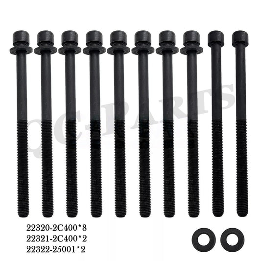 ya 5 6.15.2 G4KJ engine cylinder head bolts 22320-2C400 are suitable for Hyundai for Kia 2.0L and 2.4L engines.