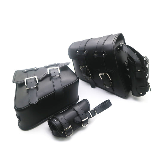 ya 11 6.5 Black Saddlebag Saddle Bag With Water Bottle Holder for Harley Sportster XL883