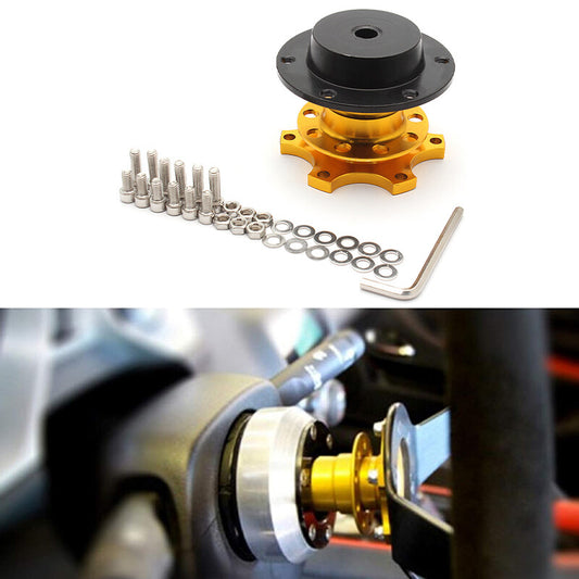ya 8 5.27 Sports Steering Wheel Quick Release Snap Off Boss Kit Hub Adapter Gold Universal