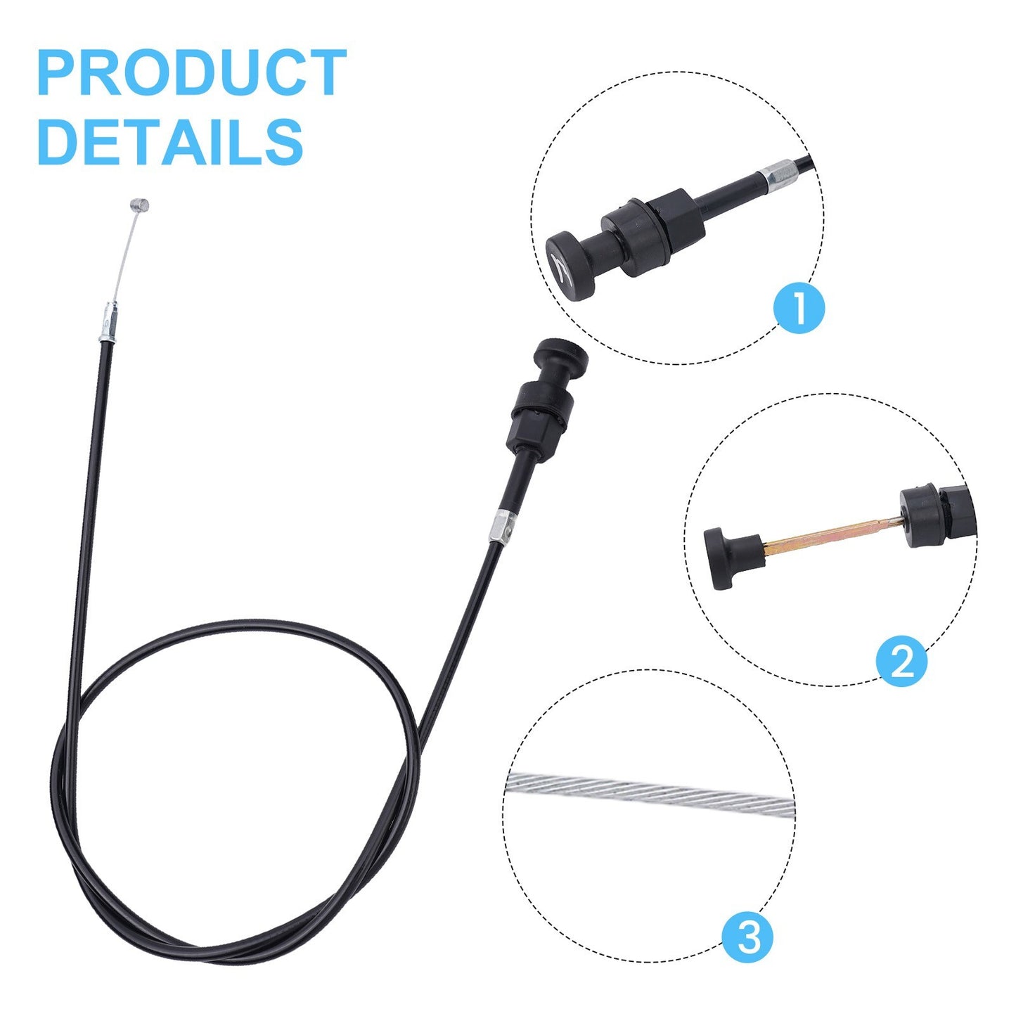 ya 5 8.7 1x ATV 97cm Push Pull Choke Cable Black Wire For Big-Red 200 ATC200E 1982