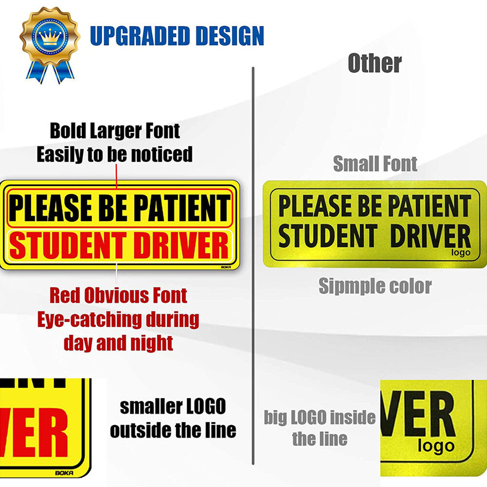 ya 1 7.8 3 Pack Car Bumper Sticker Decal Student Driver Magnet Car Logo Please Be Patient