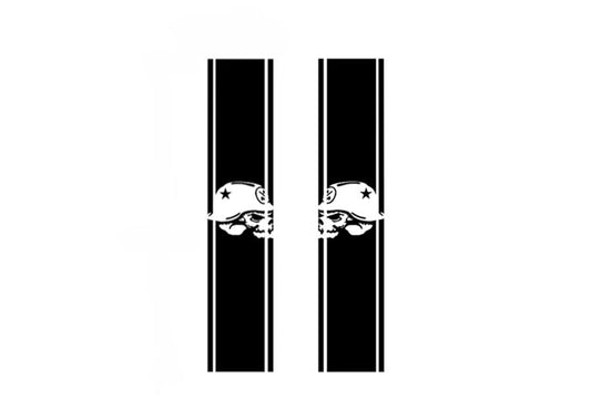ya 1 7.8 2Pcs Universal Black Stripe Skull Decal Racing Stripe Skull Truck Vinyl Sticker/