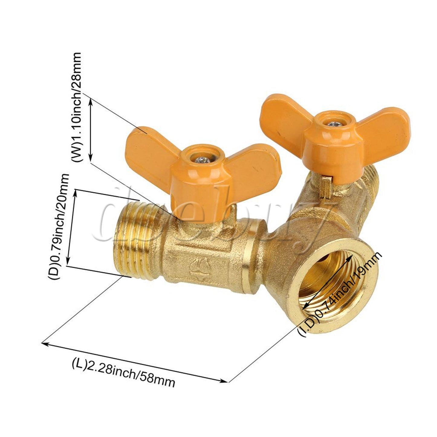 ya 14 10sets BSP1/2 601 Tap Connector Outlet Valves with 2 Way Y Piece Tap Connector