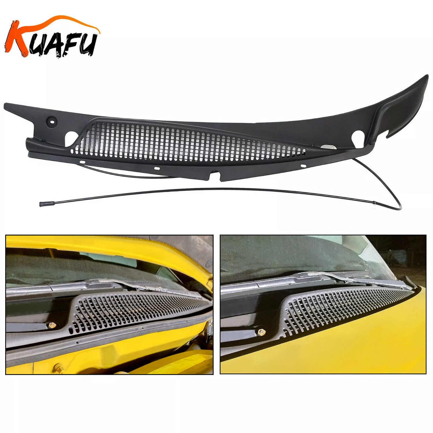 ya 6 6.13.3 KUAFU Windshield Wiper Vent Cowl Screen Cover for GMC Savana 1500/2500/3500