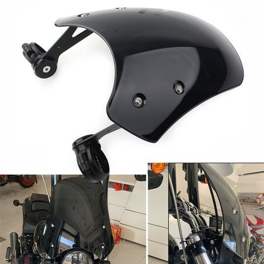 ya 4 6.21 Motorcycle Front Windscreen Windshield Black ABS Fit for Harley Dyna Softail for Model s
