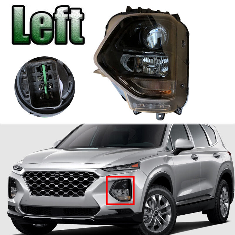 ya 4 6.22 Left Halogen Front Bumper Fog Light Assembly for Hyundai Santa Fe 2019 2020