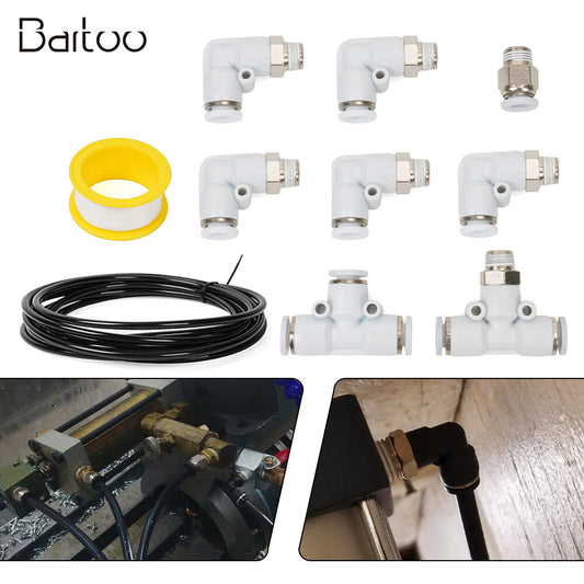 ya 28 PU Air Hose Pipe Tube Kit 1/4 Push to Connect Air Fittings 10pcs Line Connector