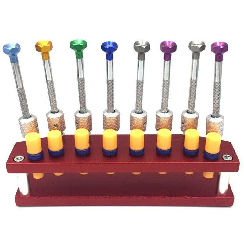 ya 26 8 Pcs Watch Screwdrivers with Metal Stand Tool Watch Repair Watch Screwdriver