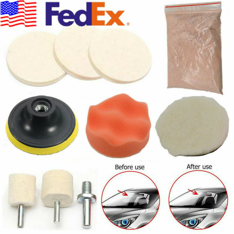 ya 5 8.7 10 Pcs Windshield Windscreen Repair Polishing Set Wheel Cerium Oxide Powder Kit