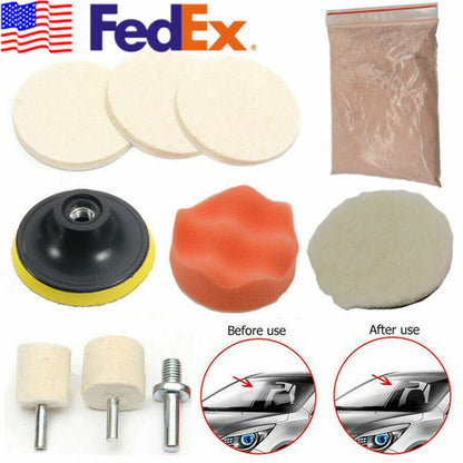 ya 5 8.7 10 Pcs Windshield Windscreen Repair Polishing Set Wheel Cerium Oxide Powder Kit
