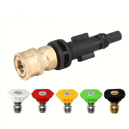 ya 26 Pressure Washer Foam Pot with 14 Inch Quick Connect and Five Nozzle Attachments