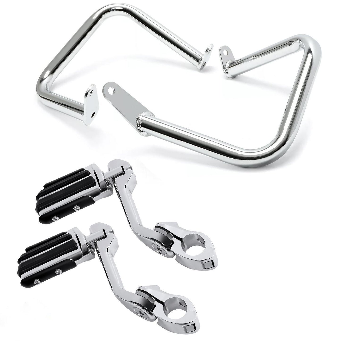 ya 5 8.7 KUAFU for Yamaha V-Star 400 650 XVS650 Engine Guard Crash Bar +Highway Foot Pegs